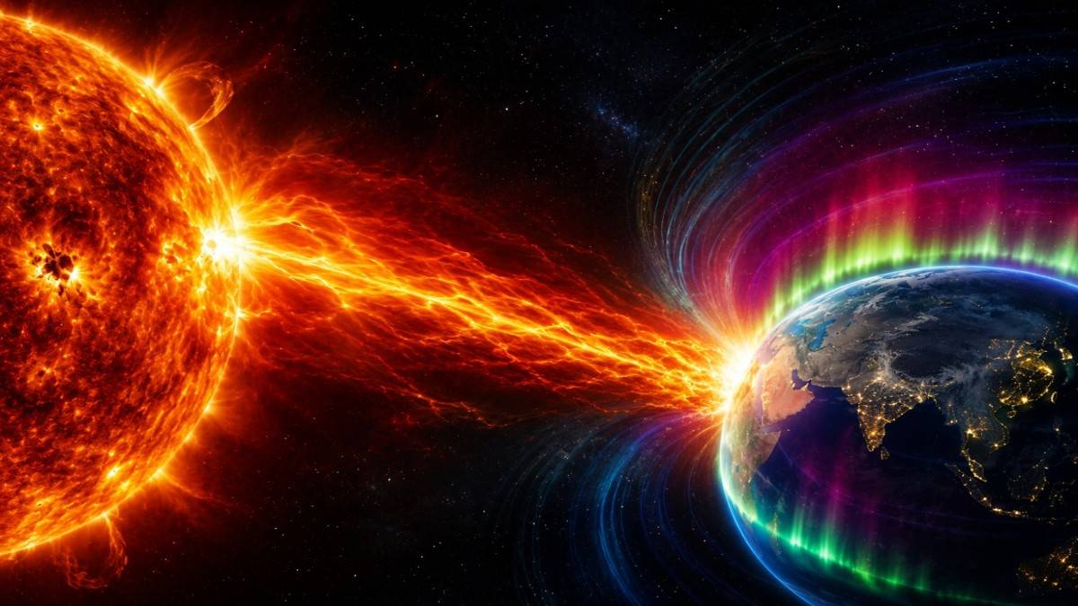 सूर्य से निकला शक्तिशाली CME आज पृथ्वी से टकरा सकता है। NASA और NOAA ने G3 श्रेणी का अलर्ट जारी किया है। वैज्ञानिकों के अनुसार इस सौर तूफान के प्रभाव से भारत के उत्तरी इलाकों में भी अरोरा दिखाई दे सकता है।
