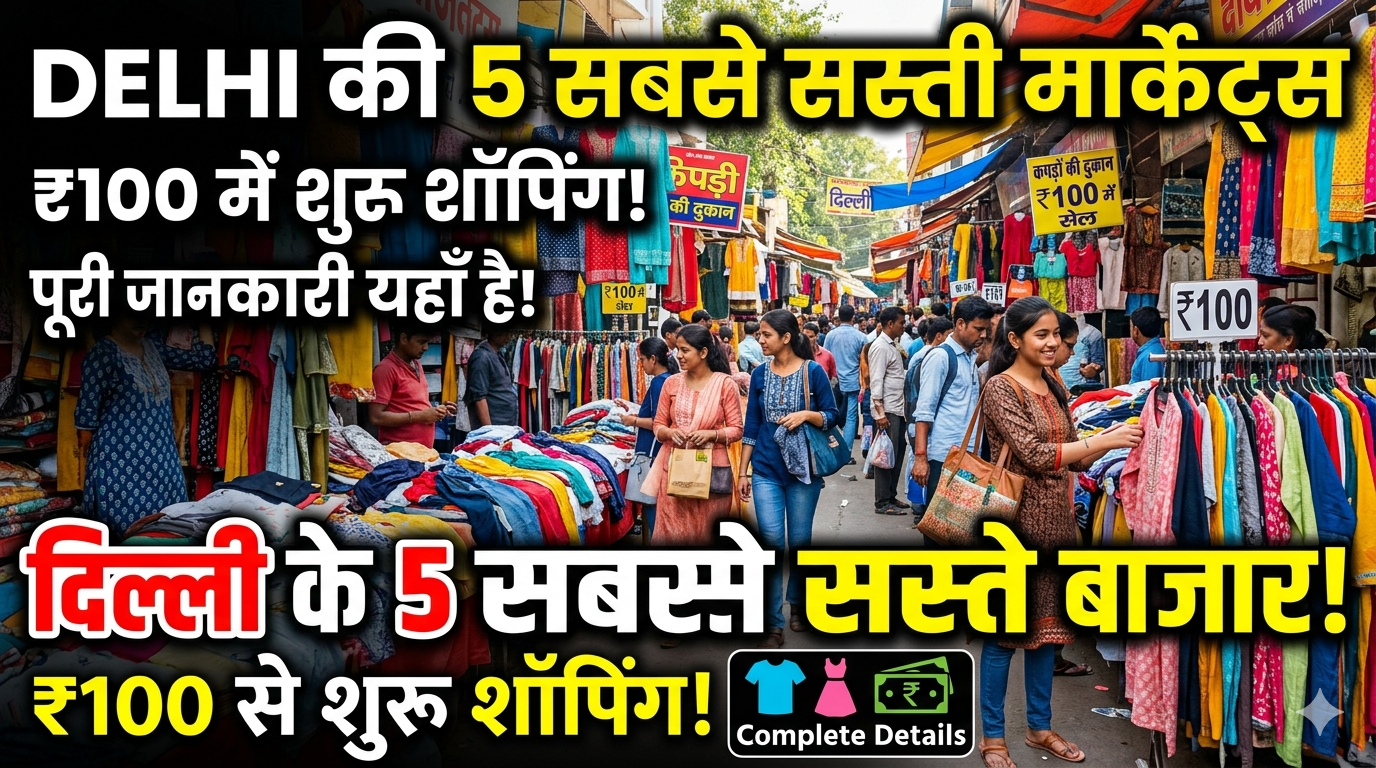 Cheapest Markets in Delhi: दिल्ली के इन 5 बाजारों में ₹100 से शुरू होती है शॉपिंग, जानें हर मार्केट की एक-एक बारीकी