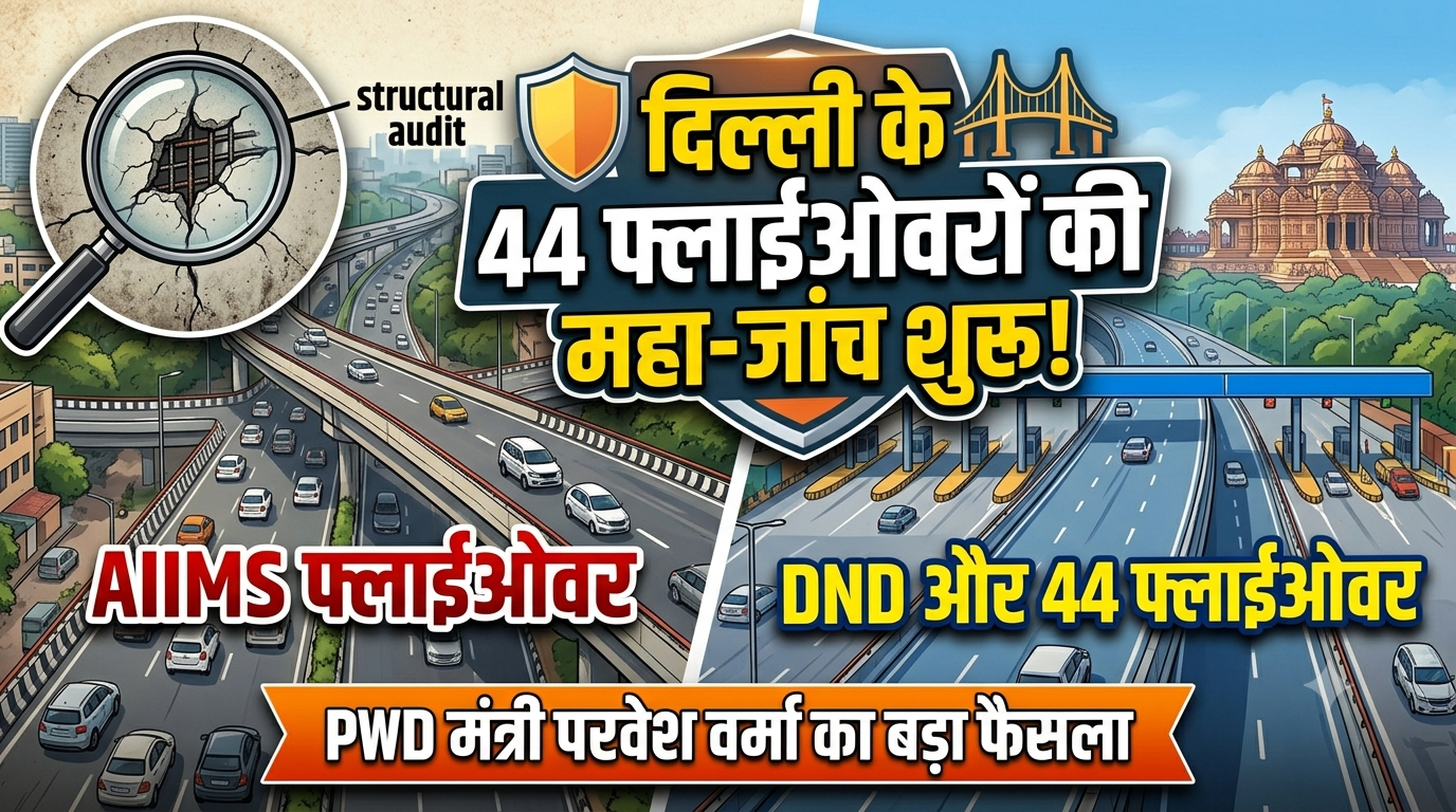 दिल्ली में सफर होगा सुरक्षित: 15 साल से पुराने 44 फ्लाईओवरों का होगा स्ट्रक्चरल ऑडिट