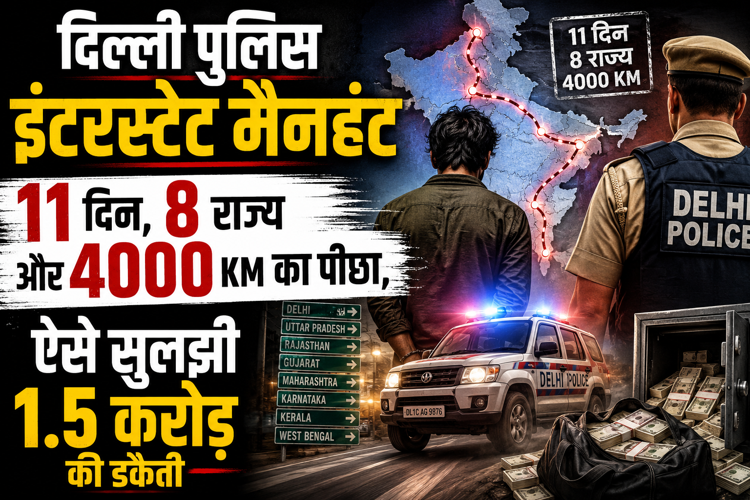 Delhi Police Interstate Manhunt: 11 दिन, 8 राज्य और 4000 KM का फिल्मी चेस, दिल्ली पुलिस ने ऐसे सुलझाई ₹1.5 करोड़ की 'इनसाइडर' डकैती