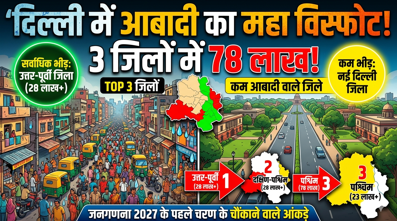 Delhi Population Census: जानिए दिल्ली के वो तीन जिले, जिनकी आबादी ने तोड़े रिकॉर्ड