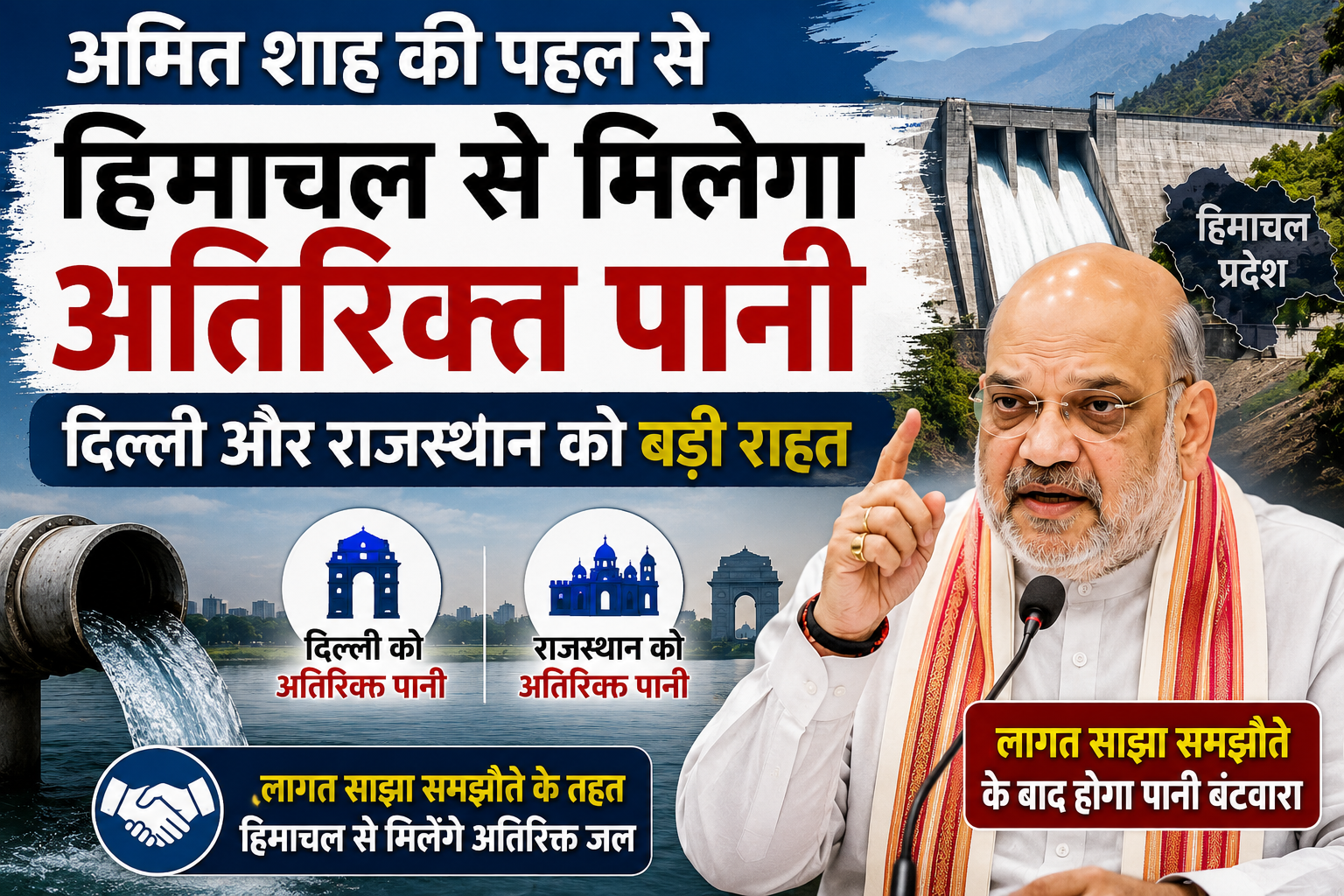 दिल्ली को मिलेगा हिमाचल का पानी, गृहमंत्री अमित शाह की बड़ी पहल से सुधरेगी Delhi Water Supply की स्थिति