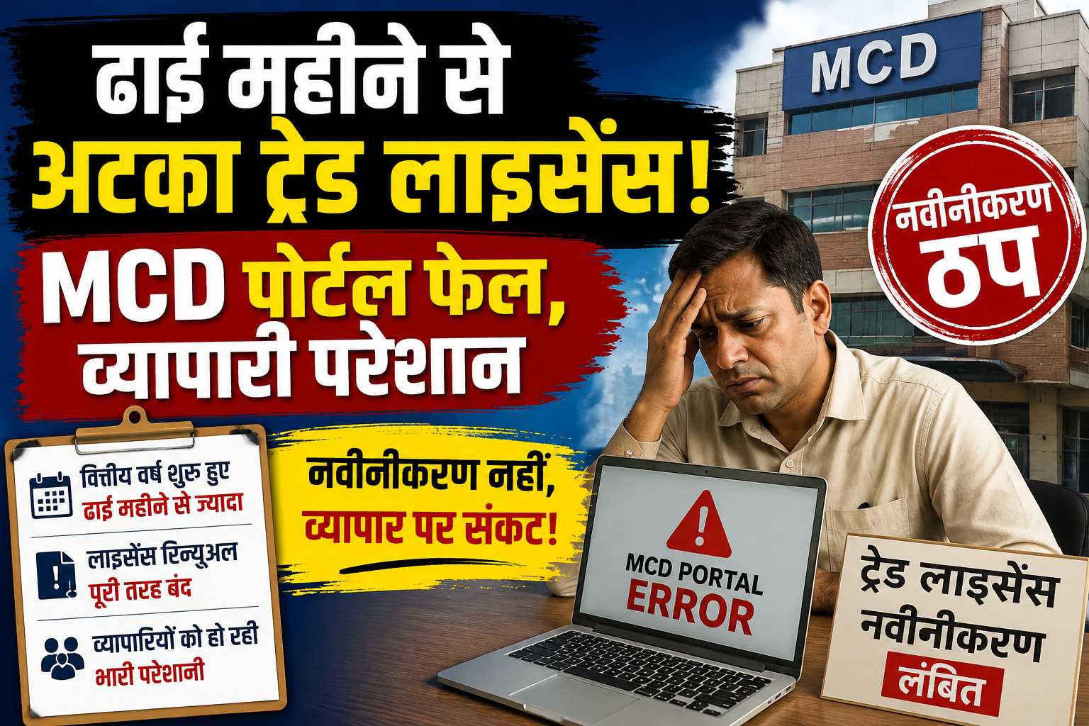 MCD Trade License Delay से दिल्ली के कारोबारी परेशान
